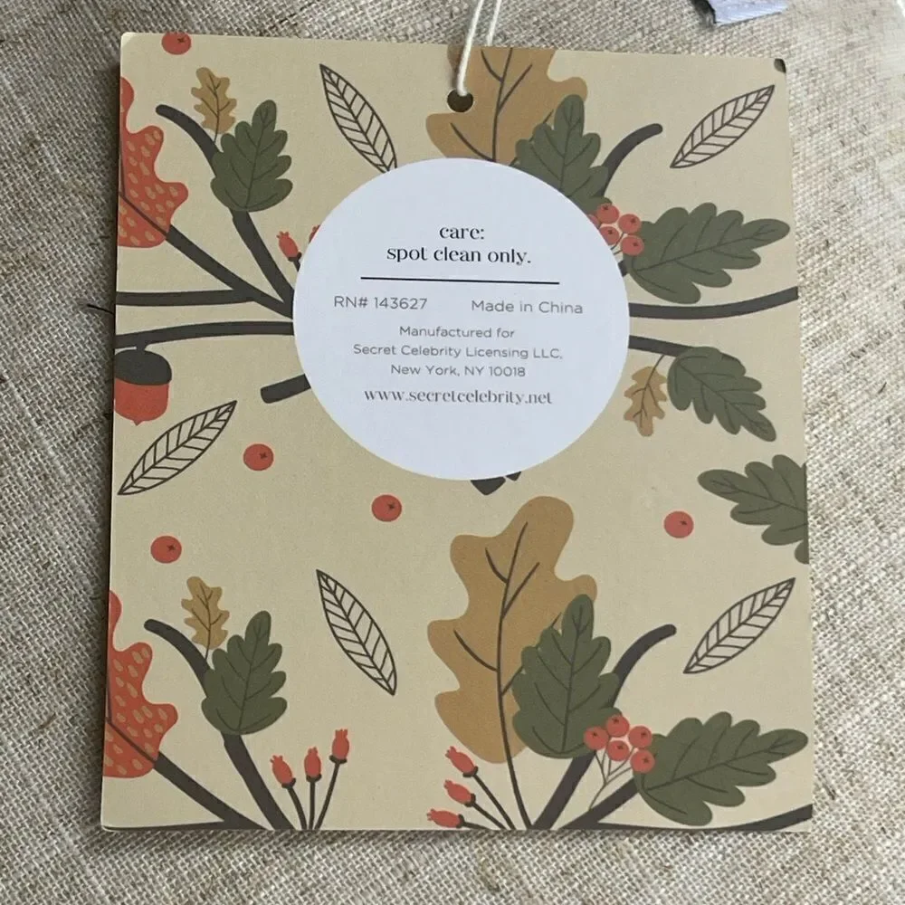 Secret Celebrity | Natural Autumn Pumpkin Throw Pillow NWT